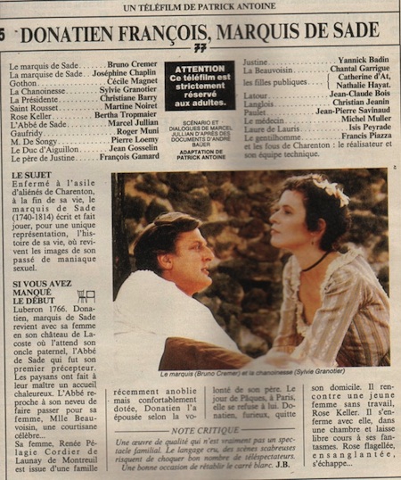 Marquis de Sade — La télévision n’est qu’un appareil d'électroménager !