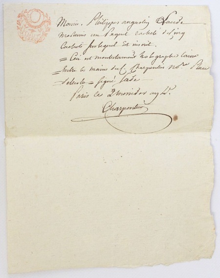 Marquis de Sade - Papiers importants !