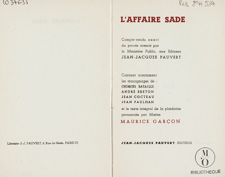 Marquis de Sade — L'affaire Sade